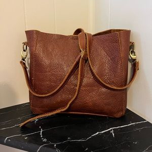 Brown Portland leather bag satchel shoulder bag brown leather gold hardware